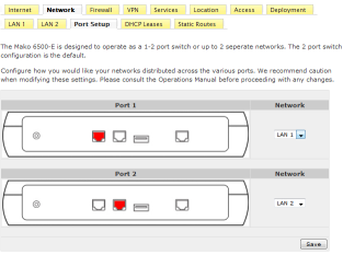 ITCS - Mako Networks - Central Management System - Mako Security Appliance Configure Ports and DHCP Servers